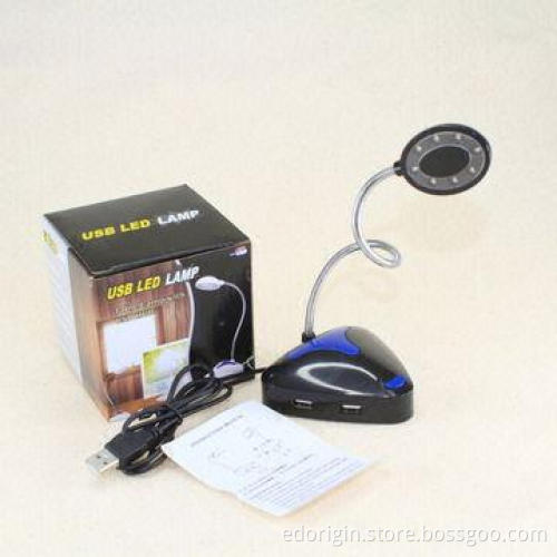 USB Hub LED Light with 4-port USB2.0 Hub, Foldable and Angle Adjustable, Logo Can be Printed On It